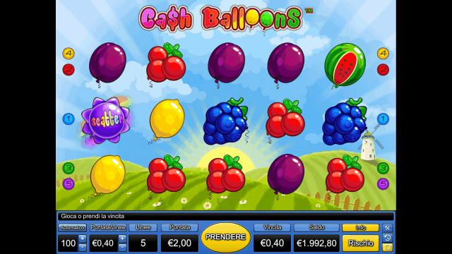 Игровой аппарат Cash Balloons