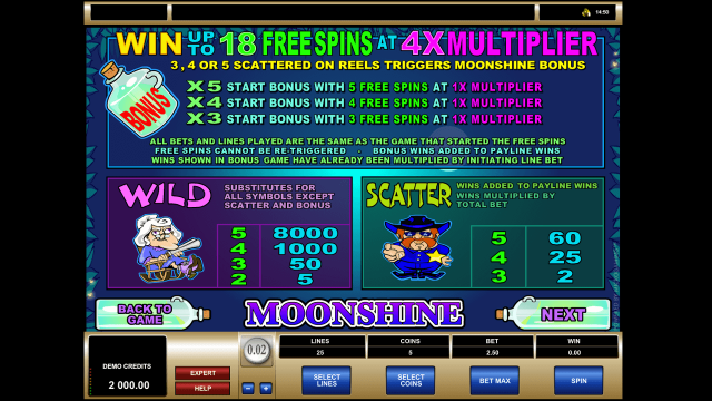 Игровой аппарат Moonshine