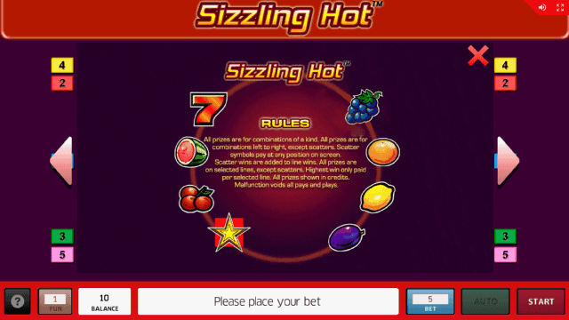 Игровой слот Sizzling Hot