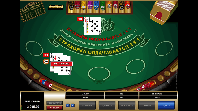 Онлайн аппарат Spanish Blackjack